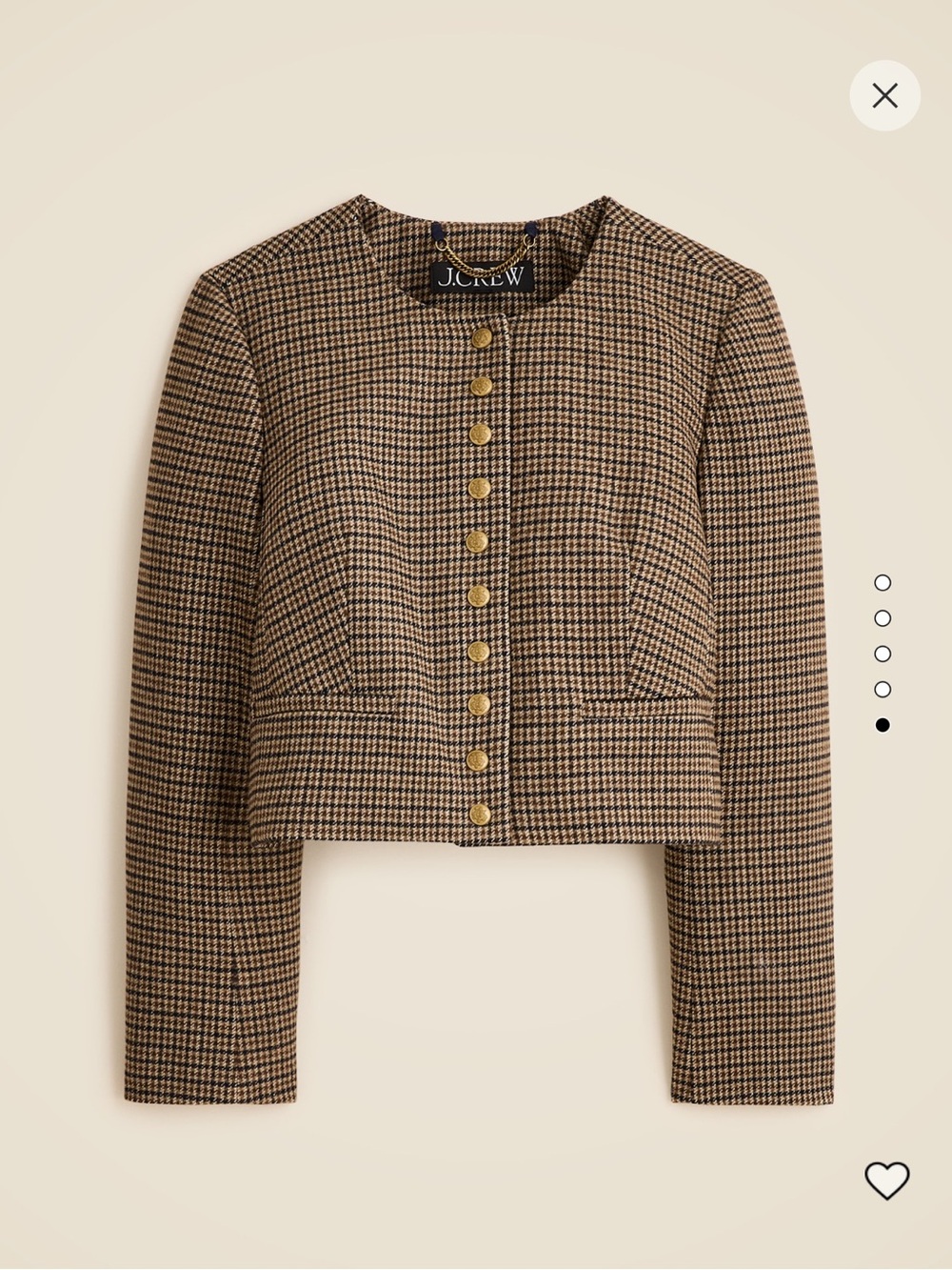 J. Crew Bridgette Lady Jacket in Houndstooth Wool Blend